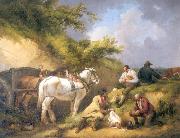George Morland The Labourer's Luncheon oil on canvas